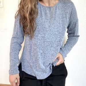 High Low light blue sweater shirt
